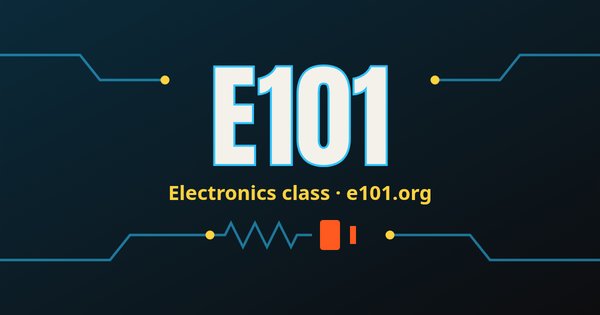 E101 electronics class logo with circuit lines